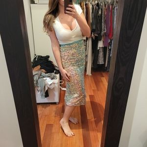 Pink sequin skirt